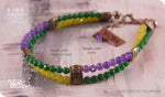 Load image into Gallery viewer, bhavaa Premium Gemstone Jewelry- Anklet. Soothing Vibrancy Collection, Mark-1 | Gemstones: Green Jade, Green Jade Faceted, Purple Jade
