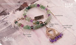 Load image into Gallery viewer, bhavaa Premium Gemstone Jewelry- Anklet. Soothing Vibrancy Collection, Mark-1 | Gemstones: Green Dragon Veins Agate, Purple Fire Crackle Agate, Lavender Jade, Green Aventurine
