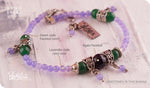 Load image into Gallery viewer, bhavaa Premium Gemstone Jewelry- Anklet. Soothing Vibrancy Collection, Mark-1 | Gemstones: Green Jade Faceted, Lavender Jade, Purple Agate Faceted
