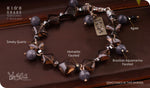 Load image into Gallery viewer, bhavaa Premium Gemstone Jewelry- Bracelet. Innate Poise Collection, Mark-1 | Gemstones: Smoky Quartz, Black Agate Faceted, Grey Brazilian Aquamarine Faceted, Hematite Faceted
