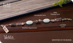 Load image into Gallery viewer, bhavaa Premium Gemstone Jewelry- Bracelet. Serene Indulgence Collection, Mark-1 | Gemstones: Grey Luminescence Labradorite, Blue Brazilian Aquamarine, Grey Iolite Faceted, Grey Larvikite
