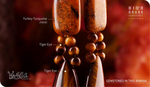 bhavaa Premium Gemstone Jewelry- Earrings. Rustic Elegance Collection, Mark-1 | Gemstones: Orange Turkey Turquoise, Tiger Eye