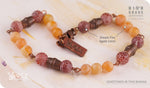 Load image into Gallery viewer, bhavaa Premium Gemstone Jewelry- Anklet. Rustic Elegance Collection, Mark-2 | Gemstones: Brown Dream Fire Agate, Orange Dream Fire Agate
