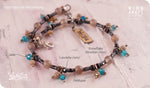 Load image into Gallery viewer, bhavaa Premium Gemstone Jewelry- Anklet. Serene Indulgence Collection, Mark-1 | Gemstones: Blue Jade, Feldspar, Snowflake Obsidian, Larvikite
