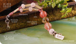 Load image into Gallery viewer, bhavaa Premium Gemstone Jewelry- Bracelet. Vivacious Charm Collection, Mark-1 | Gemstones: Pink Rose Quartz, Pink Cherry Quartz Faceted, Pink Rhodonite, Yellow Jade
