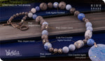 Load image into Gallery viewer, bhavaa Premium Gemstone Jewelry- Necklace. Serene Indulgence Collection, Mark-1 | Gemstones: Grey Map Jasper, Grey Crab Fire Crackle Agate Faceted, Blue Crab Fire Crackle Agate Faceted, Blue Jade Faceted, Blue Fire Crackle Agate
