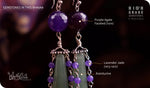 Load image into Gallery viewer, bhavaa Premium Gemstone Jewelry- Earrings. Soothing Vibrancy Collection, Mark-1 | Gemstones: Aventurine, Lavender Jade, Purple Agate Faceted
