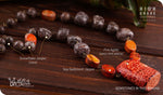 Load image into Gallery viewer, bhavaa Premium Gemstone Jewelry- Necklace. Rustic Elegance Collection, Mark-2 | Gemstones: Orange Fire Agate, Orange Sea Sediment Jasper, Brown Snowflakes Jasper
