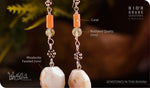 Load image into Gallery viewer, bhavaa Premium Gemstone Jewelry- Earrings. Vivacious Charm Collection, Mark-2 | Gemstones: Rhodonite Faceted, Pink Coral, Yellow Rutilated Quartz
