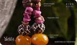 Load image into Gallery viewer, bhavaa Premium Gemstone Jewelry- Earrings. Vivacious Charm Collection, Mark-1 | Gemstones: Rhodochrosite, Pink Magnesite, Yellow Fire Crackle Agate
