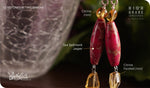 Load image into Gallery viewer, bhavaa Premium Gemstone Jewelry- Earrings. Vivacious Charm Collection, Mark-1 | Gemstones: Pink Sea Sediment Jasper, Citrine Faceted
