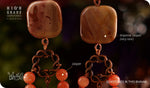 Load image into Gallery viewer, bhavaa Premium Gemstone Jewelry- Earrings. Rustic Elegance Collection, Mark-2 | Gemstones: Brown Imperial Jasper, Orange Jasper
