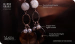 Load image into Gallery viewer, bhavaa Premium Gemstone Jewelry- Earrings. Innate Poise Collection, Mark-1 | Gemstones: Grey Dragon Veins Agate Faceted, Grey Tourmalinated Quartz Faceted, Black Smoky Banded Agate Faceted
