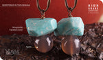 Load image into Gallery viewer, bhavaa Premium Gemstone Jewelry- Earrings. Serene Indulgence Collection, Mark-1 | Gemstones: Blue Amazonite Faceted, Grey Agate
