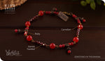 Load image into Gallery viewer, bhavaa Premium Gemstone Jewelry- Anklet. Coy Radiance Collection, Mark-1 | Gemstones: Red Carnelian, Red Ruby Jade, Red Garnet Faceted
