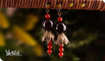 Load image into Gallery viewer, bhavaa Premium Gemstone Jewelry- Earrings. Rustic Elegance Collection, Mark-2 | Gemstones: Brown Agate, Orange Agate
