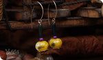 Load image into Gallery viewer, bhavaa Premium Gemstone Jewelry- Earrings. Vivacious Charm Collection, Mark-2 | Gemstones: Green Agate Faceted, Green Moss Agate, Purple Riverstone.
