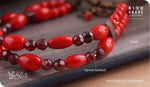 Load image into Gallery viewer, bhavaa Premium Gemstone Jewelry- Bracelet. Coy Radiance Collection, Mark-1 | Gemstones: Garnet, Red Coral
