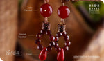 Load image into Gallery viewer, bhavaa Premium Gemstone Jewelry- Earrings. Coy Radiance Collection, Mark-2 | Gemstones: Red Jade Faceted, Red Coral, Garnet Faceted
