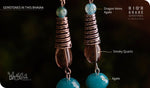 Load image into Gallery viewer, bhavaa Premium Gemstone Jewelry- Earrings. Serene Indulgence Collection, Mark-2 | Gemstones: Blue Dragon Veins Agate, Blue Agate Faceted, Smoky Quartz
