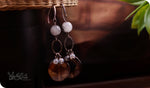 Load image into Gallery viewer, bhavaa Premium Gemstone Jewelry- Earrings. Innate Poise Collection, Mark-1 | Gemstones: Grey Dragon Veins Agate Faceted, Grey Tourmalinated Quartz Faceted, Black Smoky Banded Agate Faceted
