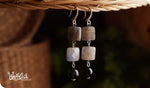 Load image into Gallery viewer, bhavaa Premium Gemstone Jewelry- Earrings. Innate Poise Collection, Mark-2 | Gemstones: Black Obsidian, Labradorite Faceted 
