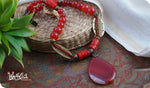 Load image into Gallery viewer, bhavaa Premium Gemstone Jewelry- Necklace. Coy Radiance Collection, Mark-1 | Gemstones: Red Agate, Red Jade, Red Coral, Red Jade, Red Agate
