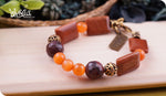 Load image into Gallery viewer, bhavaa Premium Gemstone Jewelry- Bracelet. Rustic Elegance Collection, Mark-2 | Gemstones: Cat&#39;s Eye, Goldstone, Morgan Hill Jasper Faceted
