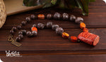 Load image into Gallery viewer, bhavaa Premium Gemstone Jewelry- Necklace. Rustic Elegance Collection, Mark-2 | Gemstones: Orange Fire Agate, Orange Sea Sediment Jasper, Brown Snowflakes Jasper
