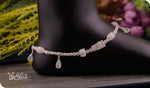 Load image into Gallery viewer, bhavaa Premium Gemstone Jewelry- Anklet. Subtle Luster Collection, Mark-1 | Gemstones: Moonstone, Moonstone Faceted, White Jade, Rainbow Moonstone Faceted
