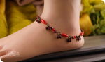 Load image into Gallery viewer, bhavaa Premium Gemstone Jewelry- Anklet. Coy Radiance Collection, Mark-1 | Gemstones: Red Coral, Red Howlite, Red Garnet Faceted
