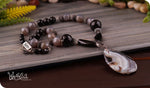 Load image into Gallery viewer, bhavaa Premium Gemstone Jewelry- Necklace. Innate Poise Collection, Mark-1 | Gemstones: Grey Onyx Agate, Black Agate, Black Onyx Faceted, Black Agate Faceted
