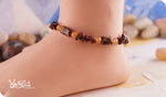 Load image into Gallery viewer, bhavaa Premium Gemstone Jewelry- Anklet. Rustic Elegance Collection, Mark-1 | Gemstones: Brecciated Jasper, Tiger Eye, Fire Crackle Agate
