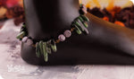 Load image into Gallery viewer, bhavaa Premium Gemstone Jewelry- Anklet. Soothing Vibrancy Collection, Mark-1 | Gemstones: Aventurine, Purple Map Jasper, Zoisite 
