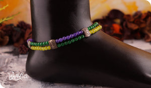 bhavaa Premium Gemstone Jewelry- Anklet. Soothing Vibrancy Collection, Mark-1 | Gemstones: Green Jade, Green Jade Faceted, Purple Jade