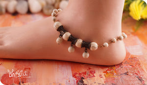 bhavaa Premium Gemstone Jewelry- Anklet. Subtle Luster Collection, Mark-2 | Gemstones: Howlite Turquoise