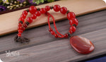 Load image into Gallery viewer, bhavaa Premium Gemstone Jewelry- Necklace. Coy Radiance Collection, Mark-1 | Gemstones: Red Dragon Veins Agate, Red Jade Faceted, Red Coral
