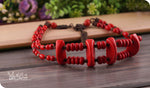 Load image into Gallery viewer, bhavaa Premium Gemstone Jewelry- Necklace. Coy Radiance Collection, Mark-2 | Gemstones: Red Howlite Turquoise, Red Turquoise, Red Coral 
