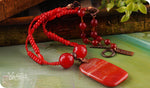 Load image into Gallery viewer, bhavaa Premium Gemstone Jewelry- Necklace. Coy Radiance Collection, Mark-1 | Gemstones: Red Dragon Veins Agate, Red Jade Faceted, Red Coral, Ruby Faceted
