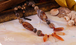 Load image into Gallery viewer, bhavaa Premium Gemstone Jewelry- Necklace. Rustic Elegance Collection, Mark-1 | Gemstones: Brown Crab Fire Crackle Agate, Opal, Brown Tigerskin Jasper, Brown Snowflake Jasper, Orange Agate
